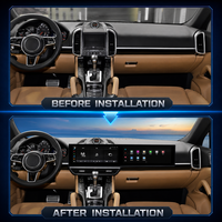 Autoradio Android 13 à double écran, navigation GPS, lecteur multimédia pour Porsche Cayenne 2010-2015, 12,3 pouces, divertissement du copilote