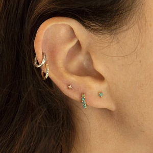 Yiwu Fashion Jewelry Wholesale Cheap 925 Silver <strong>Hinged</strong> Huggie 18k Gold <strong>Hoop</strong> <strong>Earring</strong> - Product Image 5