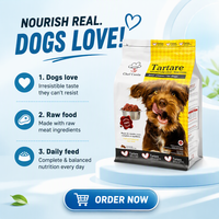 Sacs d'emballage pour aliments pour animaux de compagnie en PE à fond plat personnalisés, avec fermeture éclair, résistants à l'humidité, impression en gravure, 500g-20kg pour chats et chiens