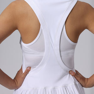 Vestido de tenis de línea A para <span class=keywords><strong>mujer</strong></span> con cuello levantado y Falda plisada para fitness y ropa de entrenamiento deportivo al aire libre - Product Image 3