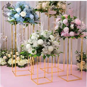 4PCS Vases de sol Fleurs Vase Colonne Stand Métal Pilier Route Colonnes Plomb Table de mariage Centres de table Rack Event Party Decoration