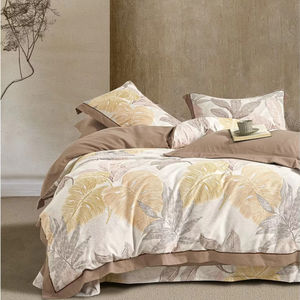 Juego de funda de edredón cómoda y fresca simple con dos fundas de almohada Juego de cama textil para el hogar con estampado floral - Product Image 4