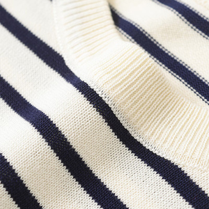 SHENZHU Suéter a Rayas de Moda para <span class=keywords><strong>Mujer</strong></span> 2025, Suéter de Punto Vintage de Manga Corta, Prenda Exterior Femenina, Top Chic - Product Image 6