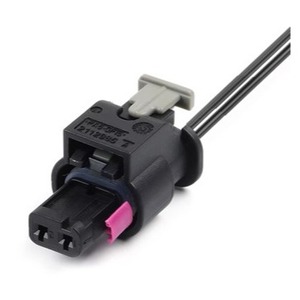 4F0 973 702 Automotive Sensor <b>Harness</b> Connector 2 Pin Male Straight <b>Black</b> Plastic For Volkswagen Audi Vehicles - Product Image 1