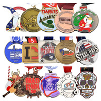 Médaille en alliage de zinc personnalisée OEM ODM, médaille sportive en relief 2D 3D, médaille de marathon avec ruban personnalisé