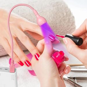 UV LED Nail <b>Lamp</b>, 3W <b>Portable</b> Duck Neck UV Nail <b>Lamps</b> Dryer Gel Polish Curing Light With Pink Gooseneck - Product Image 6
