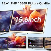 Ordinateur portable OEM portable à trois écrans avec écran d'extension triple pour ordinateur portable de 15.6 pouces double moniteurs 1080P Type de panneau IPS