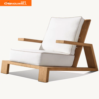 Chaise longue en teck massif, mobilier de jardin extérieur pour parc, cour, patio, appartement, hôtel, école, villa, salle de sport