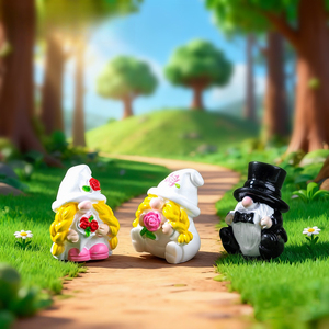 ตุ๊กตาคนแคระน่ารักสำหรับวันวาเลนไทน์ ของตกแต่งจิ๋วสำหรับจัดสวนขนาดเล็ก DIY ของประดับตกแต่งโต๊ะทำงานขนาดเล็ก - Product Image 3