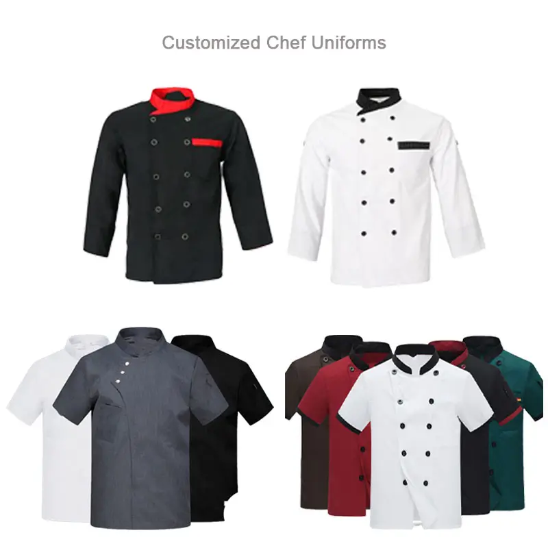 Groothandel Productie Custom Catering Bakkeuken Werkkleding Heren Hotel Uniformen Chef Uniformen Werknemer