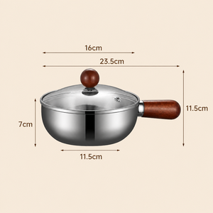 Single Handle Walnut Bowl Household Metal Snack Egg Noodle Salad Milk <b>Pot</b> <b>for</b> Mixing <b>Pot</b> - Product Image 2