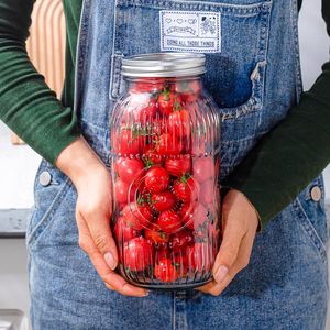 Bình Mason cổ điển 64oz có nắp đậy, miệng rộng <span class=keywords><strong>2</strong></span> <span class=keywords><strong>Quart</strong></span> đóng hộp nửa Gallon, an toàn để lưu trữ, đóng hộp, ngâm, - Product Image 5