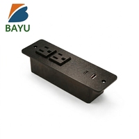 Multiprise encastrable 120V avec 2 prises CA, USB-A et USB-C à charge rapide, pour table, dissimulée, pour maison et bureau