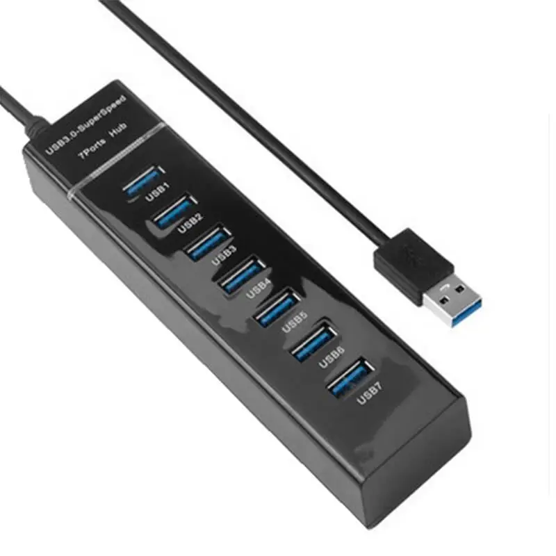 Adattatore per mozzo USB a 7 porte adattatore multiporta per tastiera Mouse stampante unità Flash portatili USB Splitter Docking Station 2.0