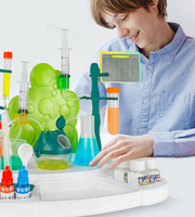 Kit de laboratoire de chimie professionnel junior, matériaux non toxiques et détaillés, apprentissage Montessori pratique, station de recherche robuste, coffret cadeau
