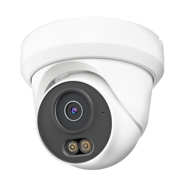 NDAA 4MP POE IP Camera Full Metal Turret Security IP Camera Outdoor Indoor Smart Dual Light Human/Vehicle Detection Built-in Mic