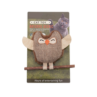 Jouet pour chat en lin écologique en forme de hibou avec bâtonnet à mâcher en lierre argenté massif, résistant aux griffures, pour le nettoyage dentaire - Vente en gros