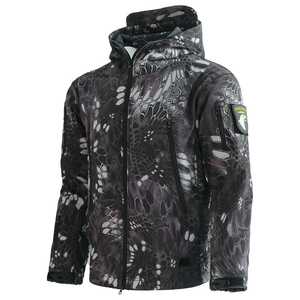 Vestes tactiques imperméables pour hommes, style randonnée en plein air, confortables, en polaire, camouflage, avec coupe-vent long en toile épaisse - Product Image 6