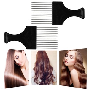 Dents en métal en gros en vrac style personnalisé barbier choix coiffure en plastique Salon <span class=keywords><strong>Afro</strong></span> gros cheveux peigne à poing américain - Product Image 6