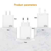 Chargeur USB-C 65W GaN PD Port USB Charge rapide 3.0 Charge rapide pour téléphones mobiles ordinateurs portables Adaptateur mural de voyage pour usage électrique