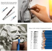 Kit de Dibujo de 33 Piezas, Lápices de Grafito y Carbón, para Artistas Principiantes, Material de Madera Ecológico, Bolsa de Nailon, Herramientas de Arte y Pintura