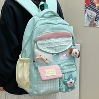 JINZE4390 Lot de 2 Sacs à Dos Japonais Antivol Tendance Imperméables Géométriques Grande Capacité pour Collège, Design Original et Mignon, Contraste de Couleurs