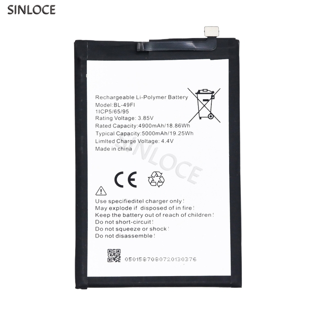 SINLOCE Wholesale High Quality Production Mobile Cell Phone Battery Factory for itel P36 P37/BL-49FI