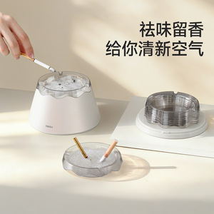 FaSoLa Disposable Ashtray Round Plastic With Foaming Soot Absorbent Household Daily Necessity - Product Image 4