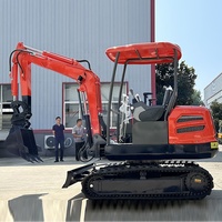 Mini-excavatrice sur chenilles de 2,5 tonnes avec cabine, homologuée CE EPA, fixation rapide, pour l'exploitation minière, fabrication artisanale, la meilleure et la moins chère
