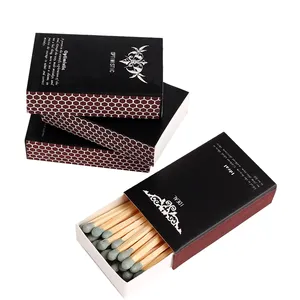 Luxury Black Box Wooden Matchsticks Safety Custom Matches