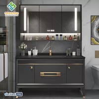 Ensemble de meubles de salle de bain en bois massif moderne OEM avec miroir, montage mural, utilisation en chambre à coucher et en entrepôt, bar à domicile, hôpital, atelier, salle à manger