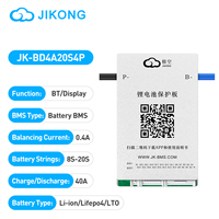 JK-BD4A20S4P Smart BMS 4-20S (24V-72V) 40A 0.4A Active Balance LiFePO4/Li-ion/LTO Sistem Manajemen Baterai OEM Energi PCBA 2 OZ Tembaga