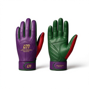 Gants de sport en cuir à écran tactile Long Mission Industry, respirants, longueur poignet, doublure en fourrure, écologiques, thermiques, couleurs violet, vert, rouge - Product Image 1