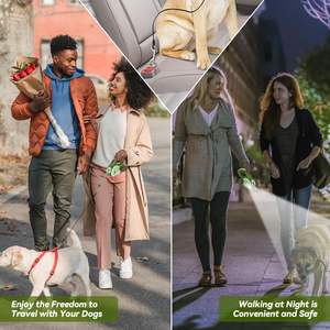Guinzaglio retrattile per cani con cavo a prova di masticazione LED erogatore di luce sacchetti per cacca 360 ° senza groviglio - Product Image 6