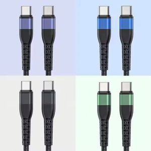 สายชาร์จโทรศัพท์ PD 60W ที่ทำงานร่วมกันได้1M 2M 3M สายดาต้าแบบคู่ชนิด C สายไนลอนถัก C-C สำหรับ Huawei Xiaomi - Product Image 2