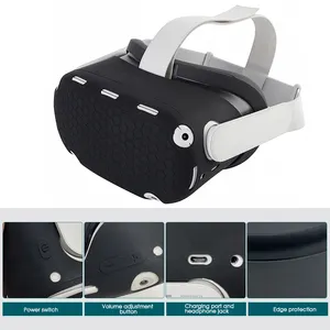 Vr الاكسسوارات غطاء سيليكون قناع قبضة 7 قطع حقيبة طقم ل الفوقية/Oculus كويست 2