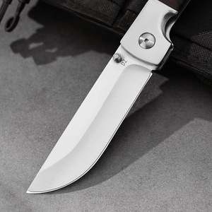 रूसी शैली के आउटडोर तह चाकू स्व-रक्षा तेज जेब चाकू बाहरी उत्तरजीविता चाकू सादे ब्लेड ठोस लकड़ी हैंडल - Product Image 4