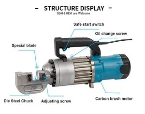 Hidrolik elektrikli inşaat demiri demir kesici taşınabilir otomatik çelik çubuk inşaat demiri kesme makinesi