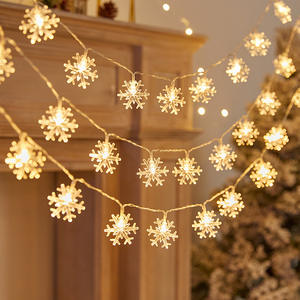 Multi-lengte grote sneeuwvlok LED-slingerlichten gordijn kamer decoratieve feestringverlichting voor kerstboom - Product Image 1