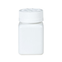 Flacon carré en PE pour compléments alimentaires, 60 ml, blanc, en plastique opaque, pour pilules, capsules, comprimés, avec joint sécurisé
