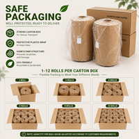 Rouleaux de papier synthétique alvéolé biodégradable, légers, hautement protecteurs, antichoc double face, pour des livraisons sans dommages
