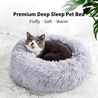 Lit de couchage pour chat et chien en fausse fourrure moelleuse, super doux, luxueux, pelucheux, amovible, lavable, portable, toutes saisons