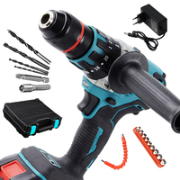 Perceuse électrique bleue F FDZ avec poignée, batterie au lithium 3AH 21V, perceuse à percussion sans fil pour perçage mural