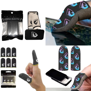 Pubg Mobile Gaming <strong>Gloves</strong> Touch Screen Sleeve Anti-sweat Finger Sets Finger Tips Carbon Fiber Copper Fiber <strong>Silver</strong> Finger Sleeves - Product Image 1