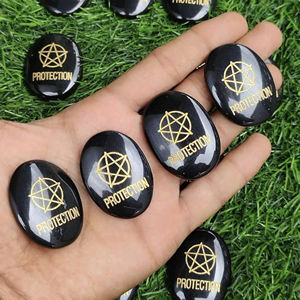 เหรียญมงคลหินอาเกตสีดำธรรมชาติรูปไข่ ป้องกันภัยและเสริมโชคลาภ ราคาสุดคุ้ม - Product Image 1