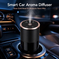 Diffuseur d'arômes intelligent pour voiture, cadre or rose, ultrasonique, nano-brume, grande capacité, réservoir d'huile, 3 modes de parfum pour voiture et maison