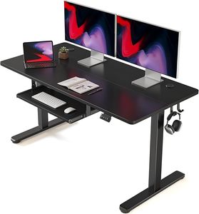 55-inch thiết kế hiện đại điện đứng bàn Bàn Khay Bàn phím cơ giới ergonomic nâng ngồi đứng tính năng lớn Chiều cao có thể điều chỉnh - Product Image 1