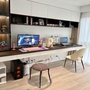 Librería de Pared de Madera para el Hogar con Escritorios para Computadora, Muebles de Estudio - Product Image 6