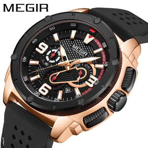 MEGIR hommes montres horloge Sport montre militaire hommes Silicone chronographe Quartz montres homme Reloj Hombre 2147 - Product Image 1