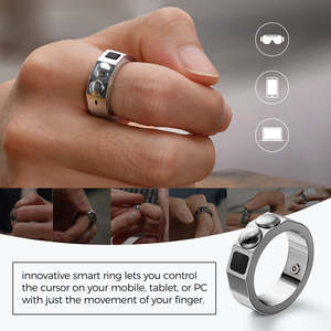 แหวนเหล็กอัจฉริยะสำหรับควบคุมโทรศัพท์ คอมพิวเตอร์ แว่นตา VR/AR เมาส์ พร้อมระบบชาร์จไร้สาย ควบคุมด้วยท่าทาง ขายส่งจากโรงงาน - Product Image 4